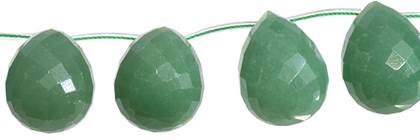 18x25mm drop faceted top drill aventurine bead