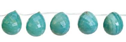 6x9mm drop faceted top drill amazonite bead