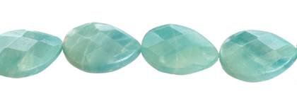 13x18mm pear faceted drill through amazonite bead