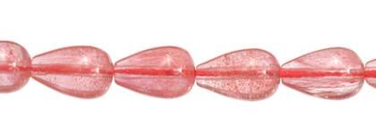 12x20mm drop drill through cherry quartz bead