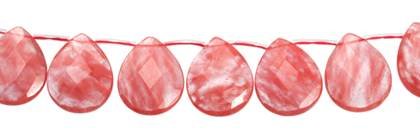 16x16mm pear faceted top drill cherry quartz bead