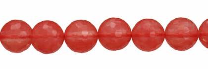 8mm round faceted cherry quartz bead