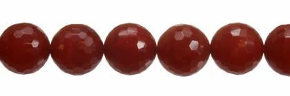 10mm round faceted quality (a) red agate bead