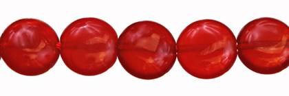 10mm coin red agate bead