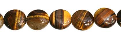 8mm coin tiger eye bead