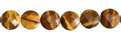 8mm coin faceted tiger eye bead