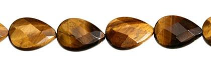 25x30mm pear faceted drill through tiger eye bead