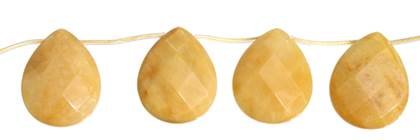 6x9mm pear faceted top drill yellow jade bead