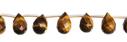 8x12mm drop faceted top drill tiger eye bead