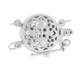 14kw 12mm 2 strands multi-strand round filigree clasp with safety