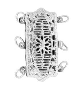 14kw 13x20mm 3 strands two sided rectangle filigree clasp