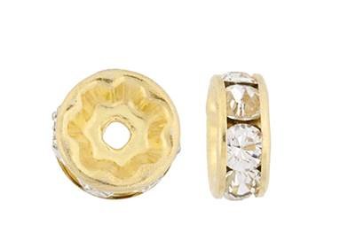 9mm gold plated crystal round rondelle