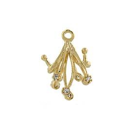 vermeil 6mm cubic zirconia filigree bail