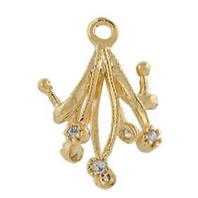 vermeil 8mm cubic zirconia filigree bail