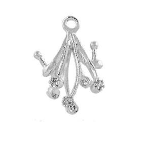 rhodium sterling silver 8mm rhodium plated cubic zirconia filigree bail