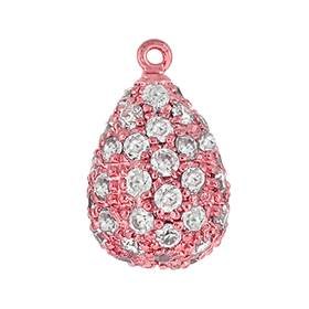 rose gold vermeil 14x9mm cubic zirconia pave pear pendant