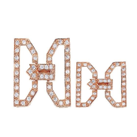 Rose Gold Filled  Cubic Zirconia Multi-Strand Fold Over Clasp