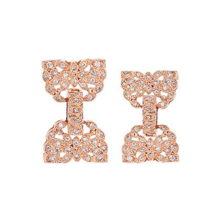 Rose Gold Vermeil Cubic Zirconia Multi-Rows Fold Over Clasp