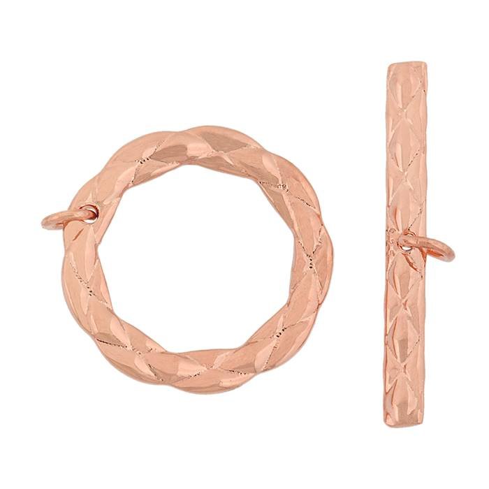 rose gold vermeil 18mm twists toggle clasp