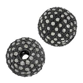 rhodium sterling silver 45pts 6mm diamond ball bead