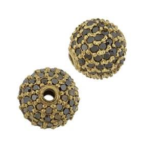 14ky 85pts 8mm black diamond ball bead