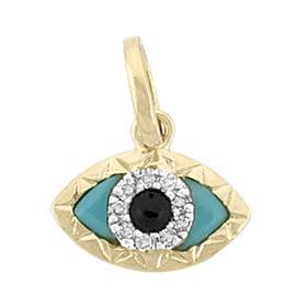 14ky 12mm 5pts/16pcs turquoise evil eye charm