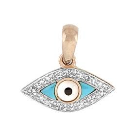 14kr 13x7mm 7pts/24pcs turquoise eye charm