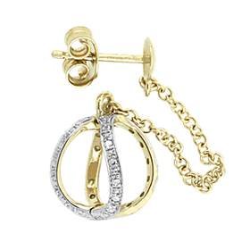 14ky 8mm drop cage stud earring