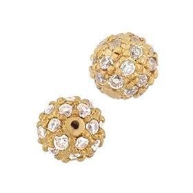 vermeil 6mm cubic zirconia ball bead