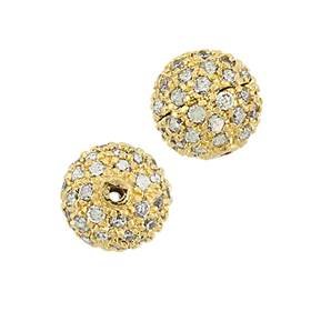 vermeil 10mm cubic zirconia ball bead