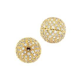 vermeil 14mm cubic zirconia ball bead