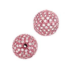 rose gold vermeil 14mm cubic zirconia ball bead