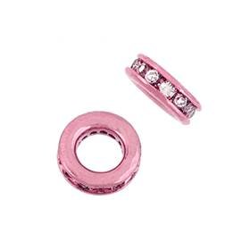 rose gold vermeil 7mm cubic zirconia roundel bead