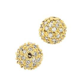 vermeil 8mm cubic zirconia ball bead