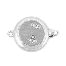 14kw 14mm diamond accent flat button bead clasp