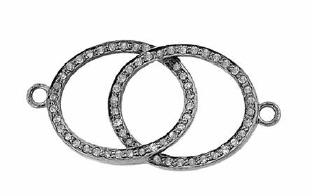 rhodium sterling silver 73pts 30x18mm diamond oval centerpiece