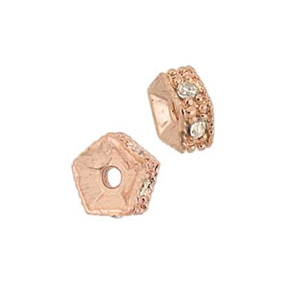 rose gold vermeil 4mm cubic zirconia star bead