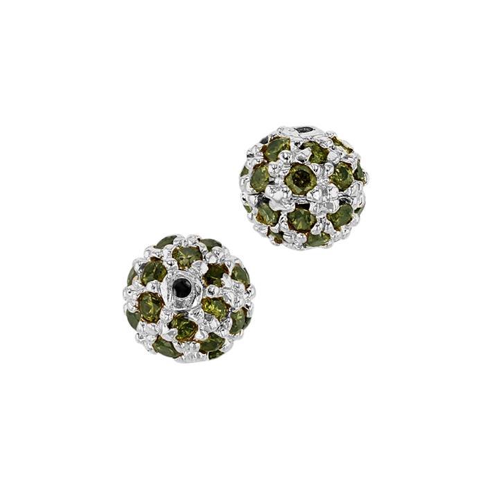 8mm olive cubic zirconia ball bead