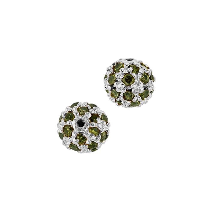 6mm olive cubic zirconia ball bead