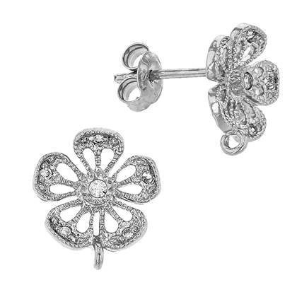 cubic zirconia flower earring