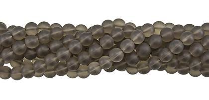 10mm round (a) quality frosted smoky quartz