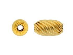 14ky 5x9mm   twisted corrugated oval bead