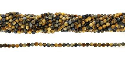 4mm round faceted quality (a) tiger eye fancy color bead