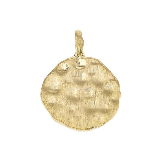 gold plated sterling silver 10mm hammered disc charm