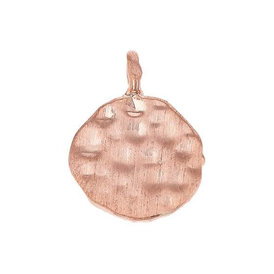 rose gold plated sterling silver 10mm hammered disc charm