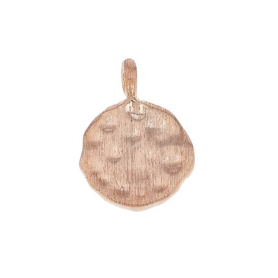 rose gold plated sterling silver 8.5mm hammered disc charm