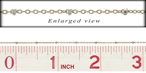 gold filled 1.1mm chain width satellite bead chain