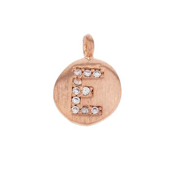 8mm disc cubic zirconia initial e charm