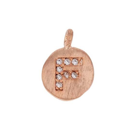 8mm disc cubic zirconia initial f charm