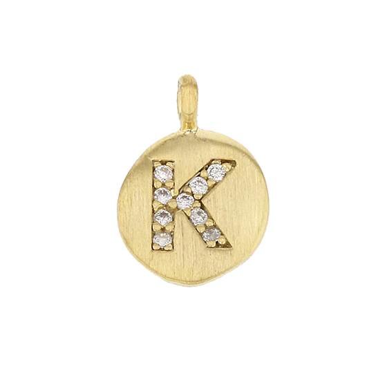 8mm disc cubic zirconia initial k charm